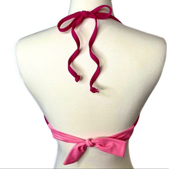 Halter Bikini Top Pink Crossover - Picture 3 of 8